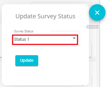 Screenshot showing survey status field