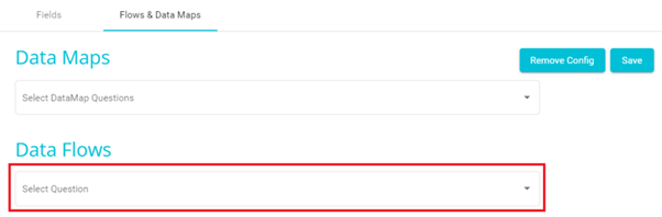 Screenshot highlighting selection question option in Data Flows
