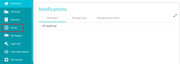 screenshot highlighting survey option