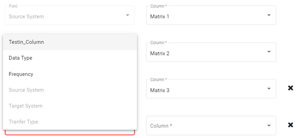 Screenshot highlighting source system drop down