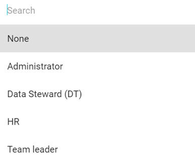 Screenshot showing user groups drop down