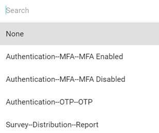 Screenshot showing template drop down