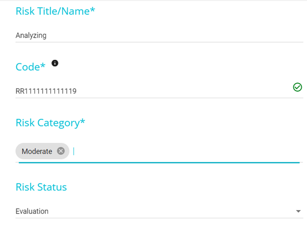 Screenshot showing Risk Register tab