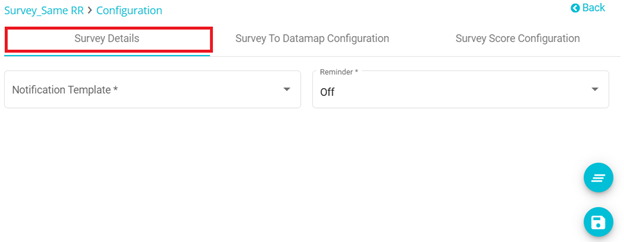 Screenshot showing survey details