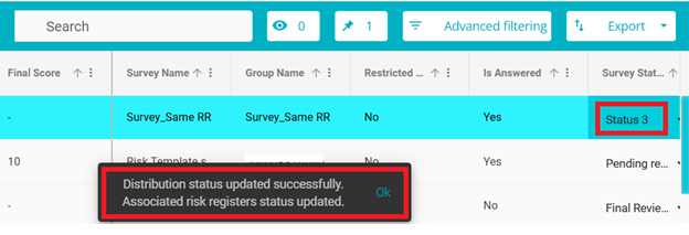 Screenshot showing message