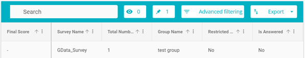 screenshot showing example survey's distribution detail