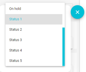 Screenshot showing update survey status drop down