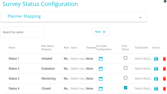 Screenshot showing example survey