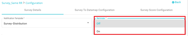 Screenshot showing reminder drop down