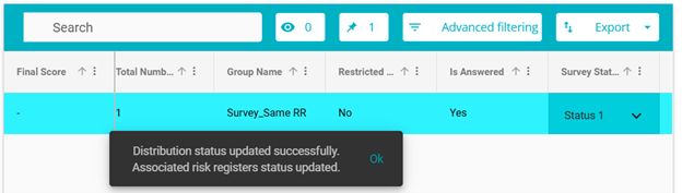 Screenshot showing message
