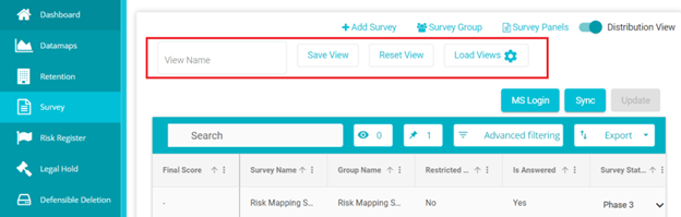 screenshot highlighting view options