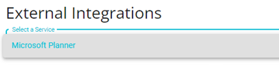 Screenshot showing External Integrations drop down