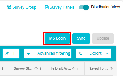 Screenshot showing MS Login option