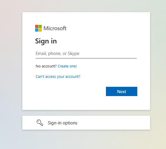Screenshot showing signIn page