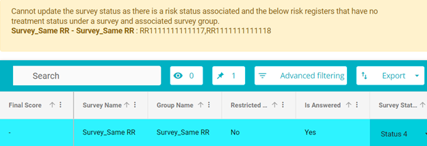 Screenshot showing message