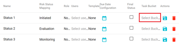 Screenshot highlighting task bucket field